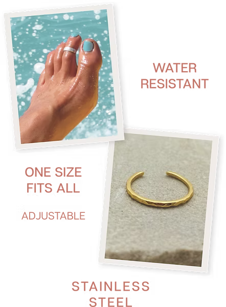 Sand & Stone Toe Rings (Gold)