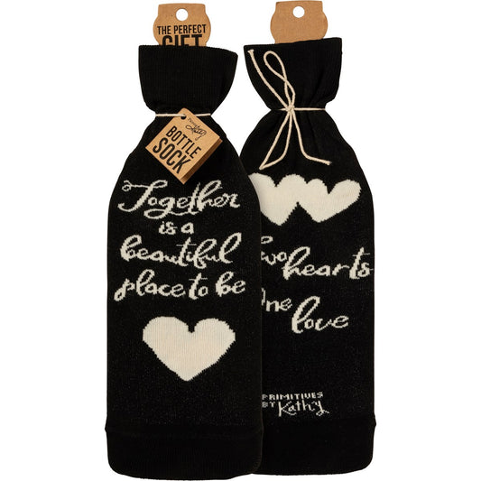 Two Hearts One Love - Bottle Sock