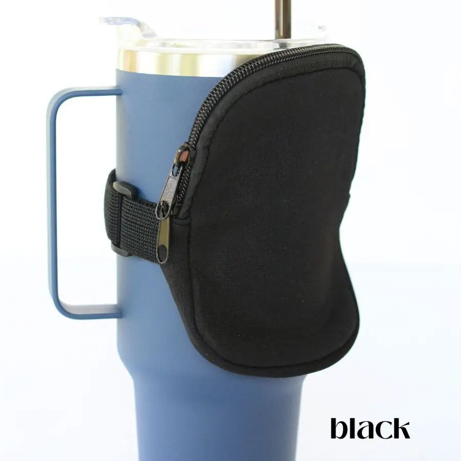 Water Bottle Tumbler Pouch Wallet Fanny Pack - Black