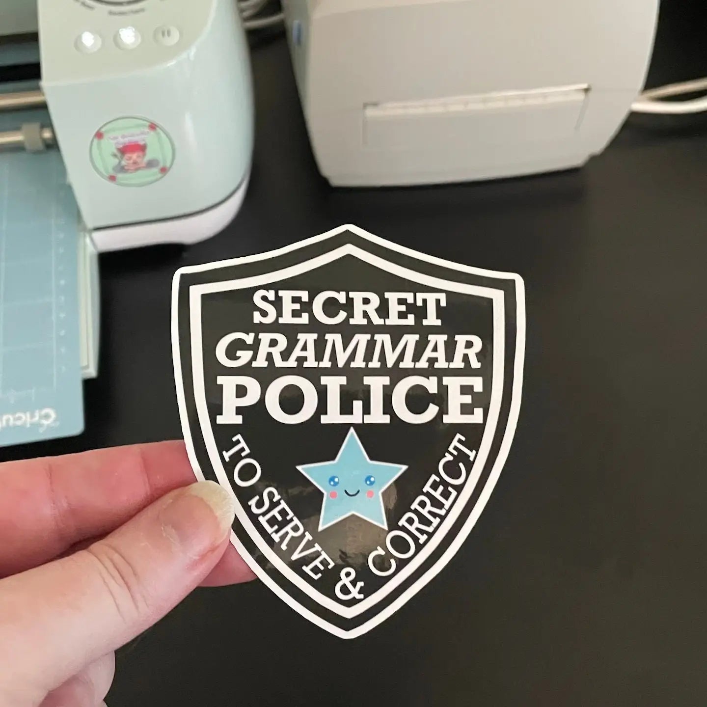 Grammar Police Badge Sticker