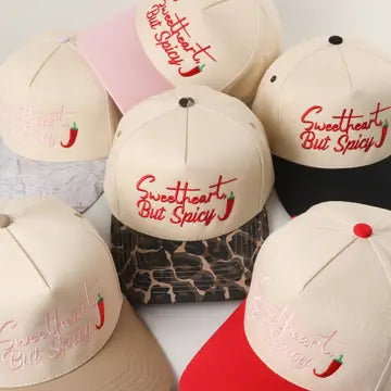 Sweetheart, But Spicy Embroidery Two-Tone Trucker Hat