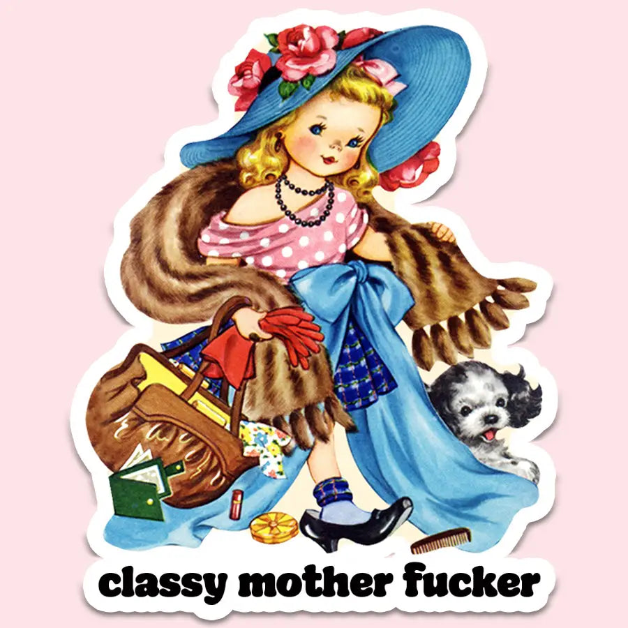 Classy Funny Vintage Sticker Decal