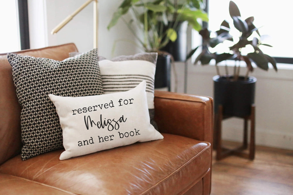 Custom Reserved for Name Book Pillow