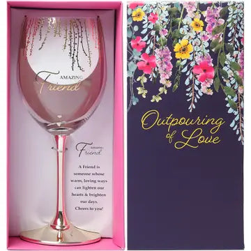 Friend - Gift Boxed 19 oz Crystal Wine Glass