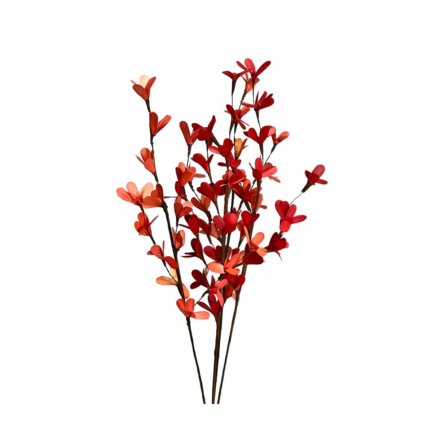 Five Stem Palm Lily Bouquet-Mixed Deep Orange and Burnt Red